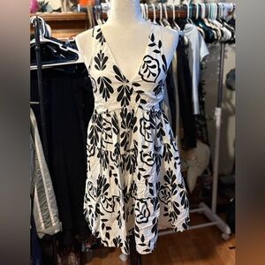 Sincerely Jules Black and White Floral Mini Dress